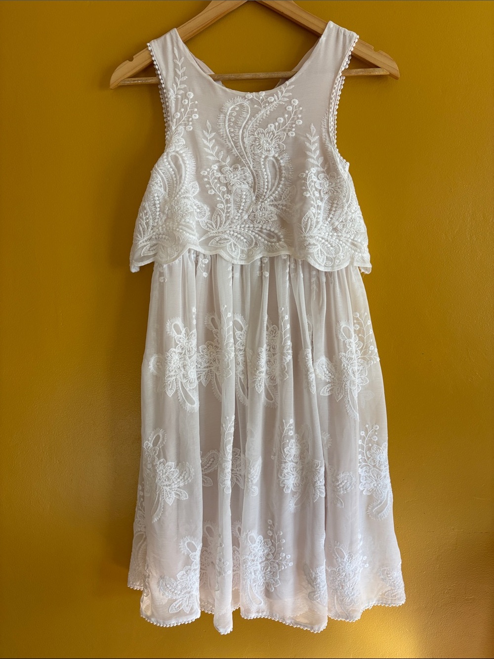 Anthropologie BHLDN White Embroidered Dress